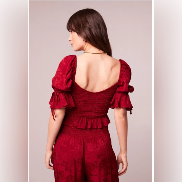 Band of the Free LEA RHUBARB SMOCKED
CROP TOP, size Large - Picture 3 of 12